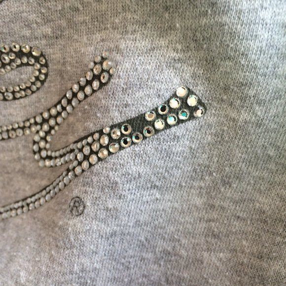 Harley-Davidson Womens Hoodie Small Gray Rhinestones Embellished Full Zip 2010 - Picture 5 of 8